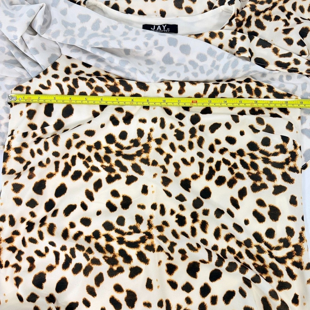 Jay Godfrey Womens Large Dress Leopard Animal Print Ruffle Shift Mini - Picture 8 of 10